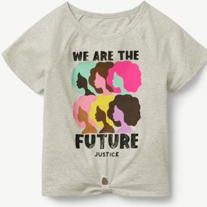 Justice Girl's Everyday Faves Short Sleeve Knot Front T-Shirt, Size: S and L